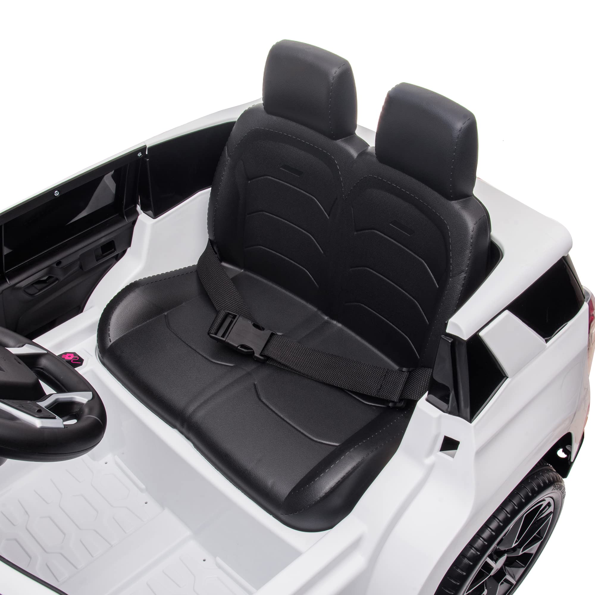 HOMCOM Auto veicolo elettrico bambino 12 V - telecomando genitore incluso - V. Max. 3 Km/h - Effetti sonori, Luminoso Bianco