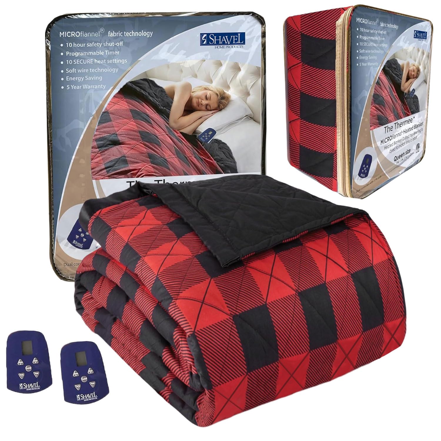 Photo 1 of Thermee Micro Flannel Blanket Queen Size Heated Blanket with 10 settings, Programable Heating Blanket, Luxuriously Soft Heated Throw Blanket, Rapid Heating Thermal Blanket, Warm Blanket - Slate Grey