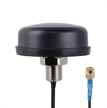 Proxicast Active/Passive GPS Antenna SMA - Through Hole Screw Mount Puck Antenna with Straight SMA Male Connector on 6 ft Coax Lead - 28 dB LNA ANT-190-020