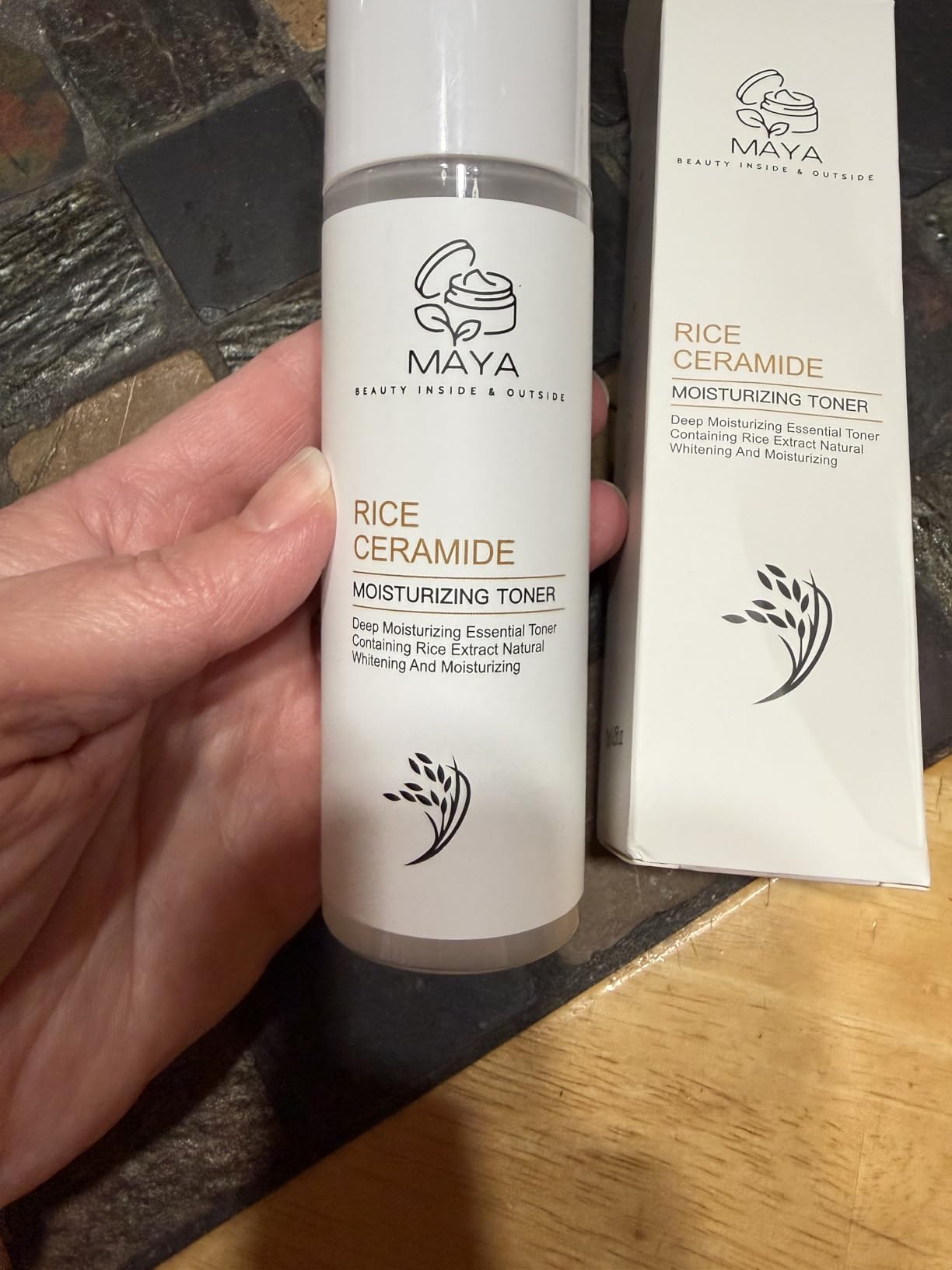 MAYA BEAUTY INSIDE & OUTSIDE MAYA Rice Ceramide Moisturizing Toner Hydrating Face Toner with Rice Extract, Ceramide NP & Niacinamide, Brightening & Soothing Formula for Smooth, Supple Skin 120 ml