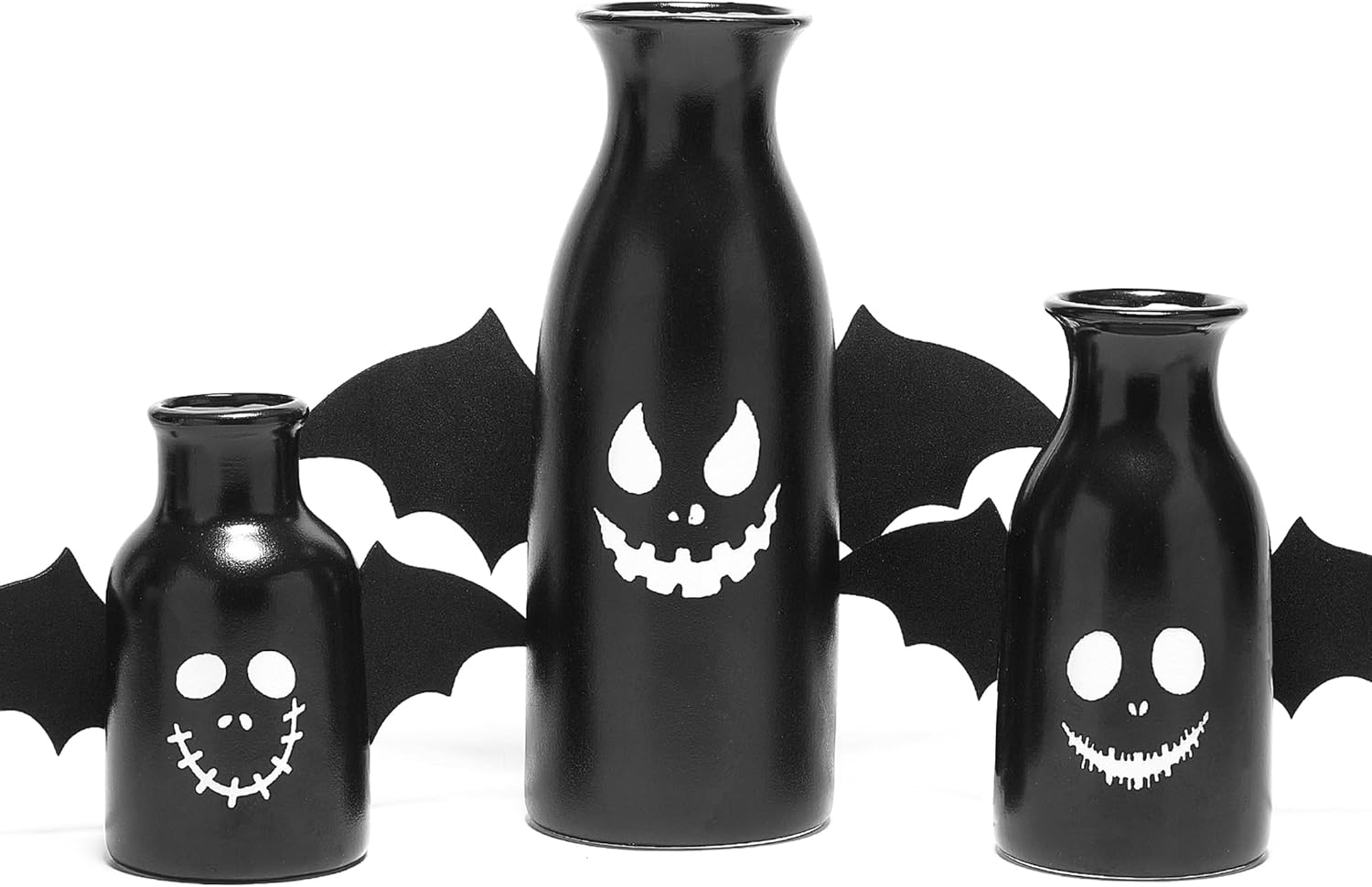 Wortour Halloween Vase 3Piece Decoration Set Ceramic