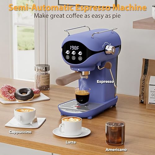 Miniatura 6 de Máquina de café espresso semiautomática de 20 bar 205 Azul