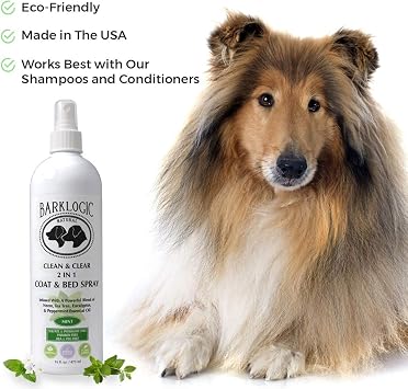 BarkLogic - 2in1 Dog/Puppy Coat & Bed Spray, 16oz, Mint, Made in USA