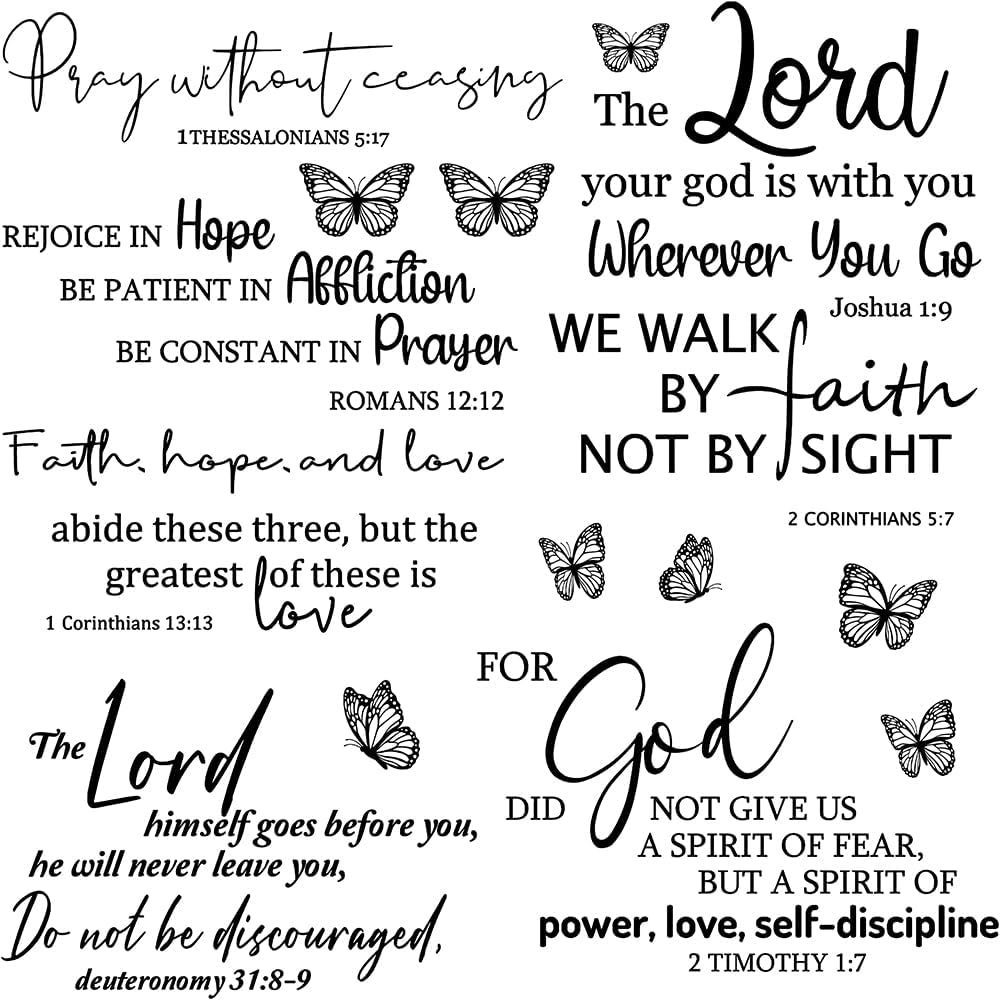Inspirational Quote Wall Decals Bible Verse Wall Stickers Religious Wall Stickers