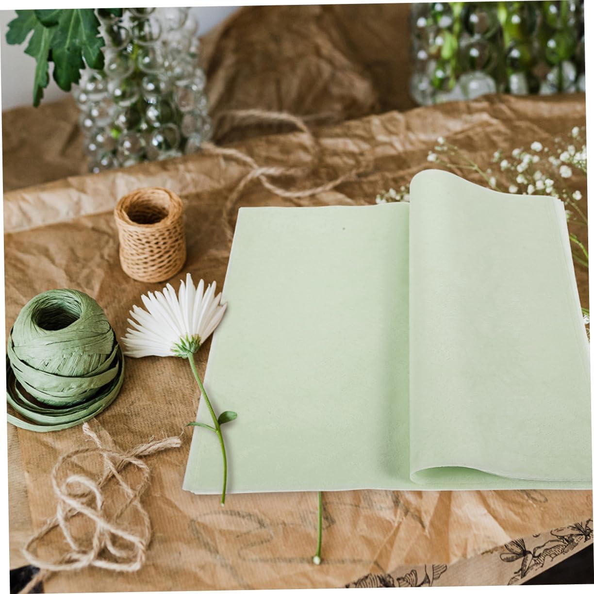 IWOWHERO 100sheets Creative Present Wrapping Tissue Paper Paper for Flower Bouquets Arts Crafts Wrapping Per Pack Total