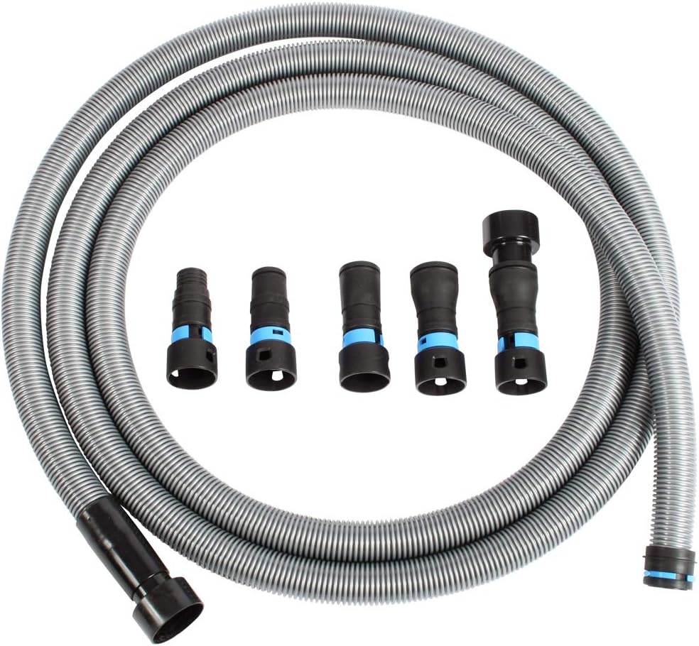 Cen-Tec Systems94720 Quick Click 20 Ft. Hose for Home and Shop Vacuums with Expanded Multi-Brand Power Tool Adapter Set for Dust Collection