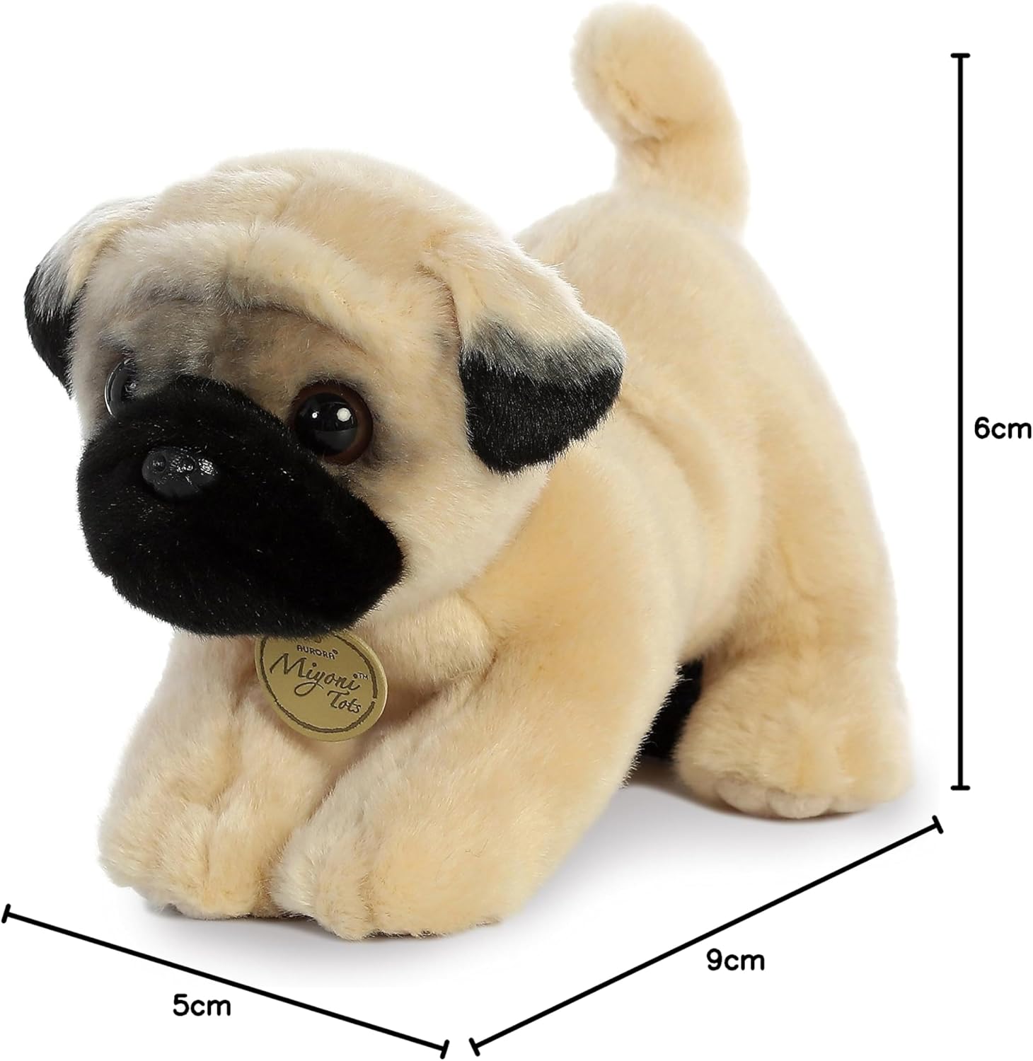 Aurora - Miyoni - 10" Pug Pup, Tan/Black - Image 4