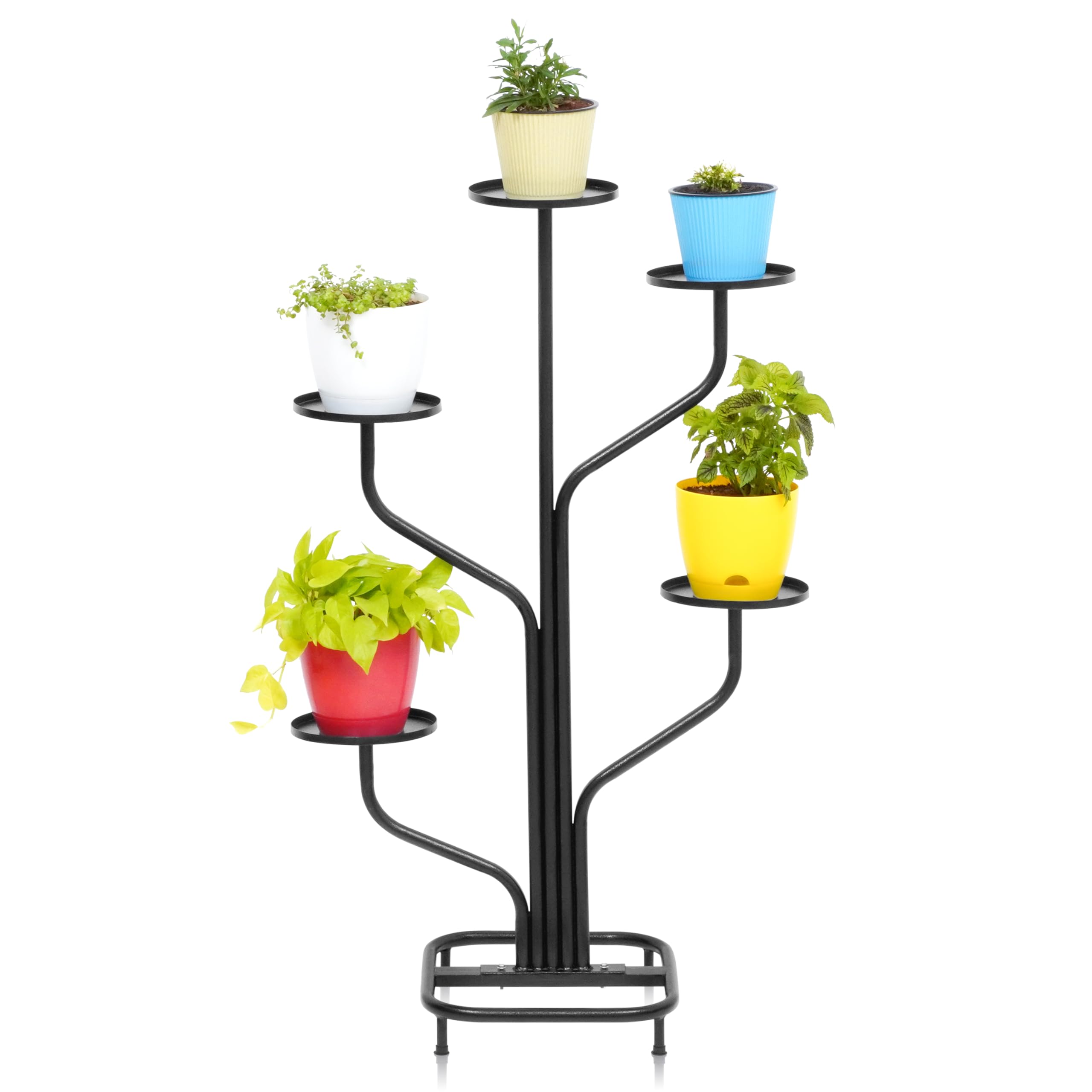 Livzing Modern Iron Flower Pot Stand - Indoor & Outdoor Heavy-Duty