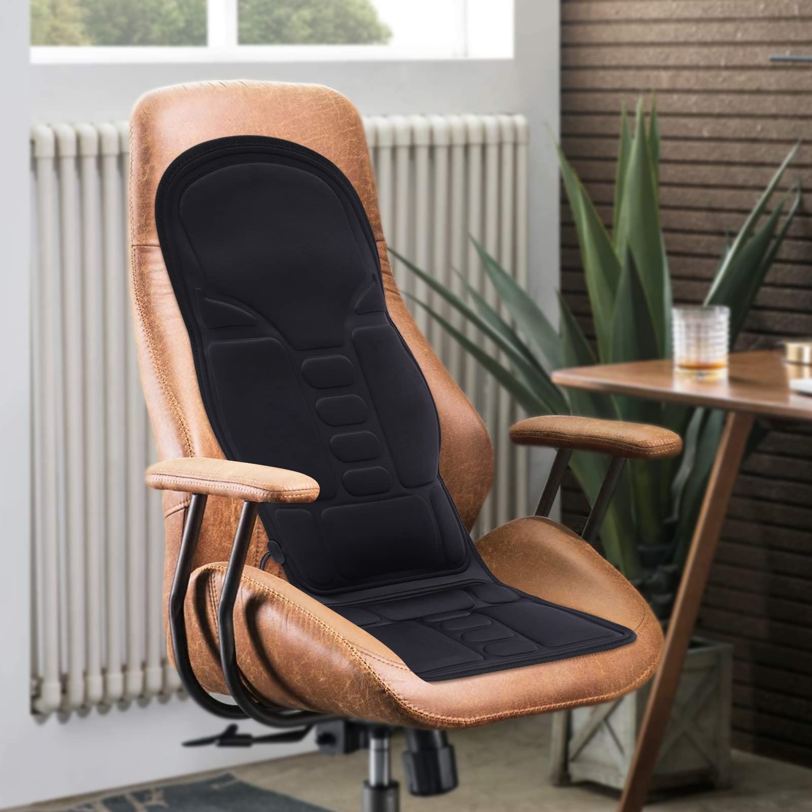 Massagesitzauflage Rückenmassaggerät mit Wärmefunktion und Vibrationsfunktion für Männer, Frauen zu entspannen und Müdigkeit durch tägliche Aufgaben und lange Reisen zu beseitigen