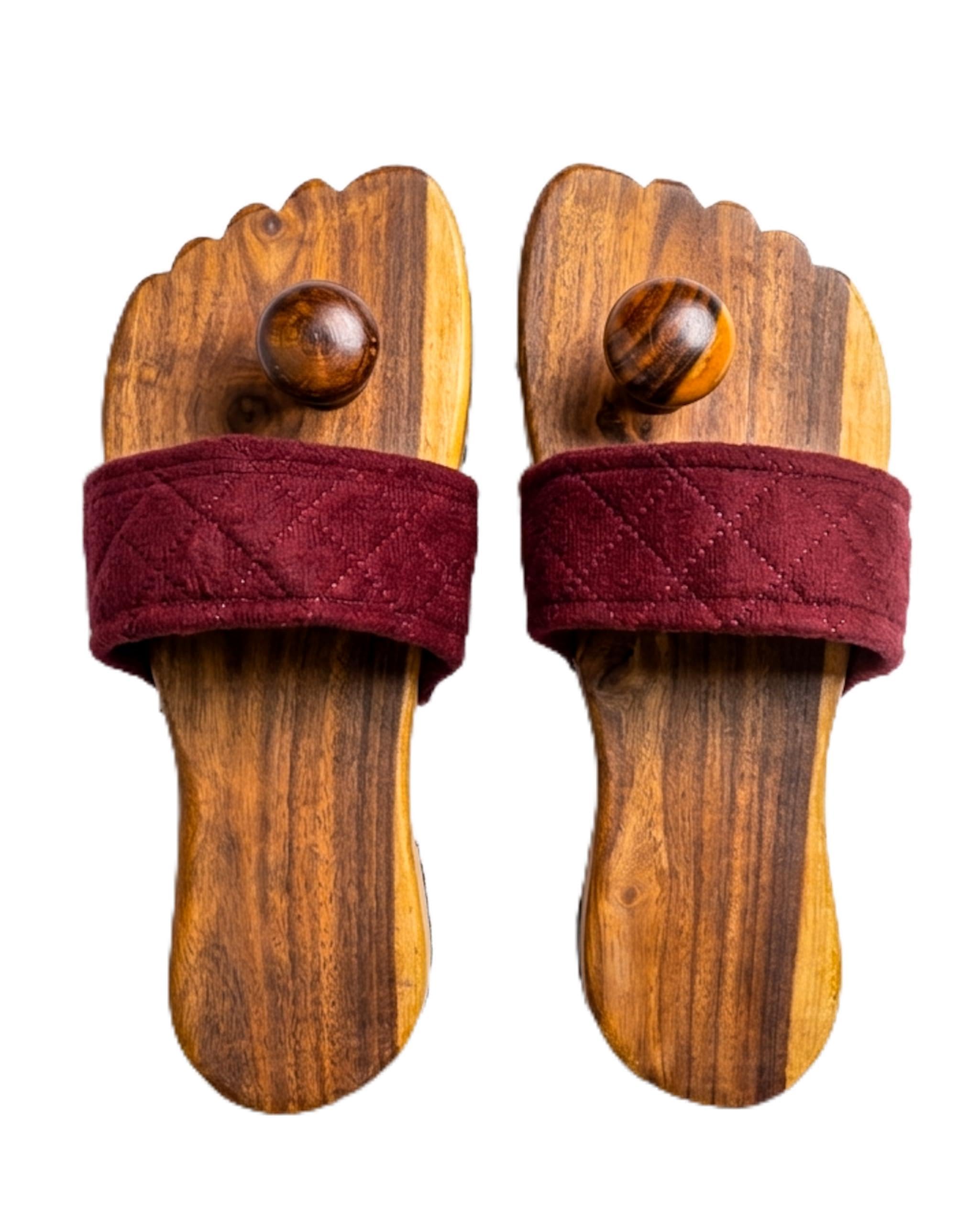 shri nupur Premium Original Teak Wood Khadau (Wood Sandals) | Sagwan Sandal | Charan Paduka For Men | Charan Paduka For Women | wooden sandals for Mandir and pujan | wooden slippers-picture-30