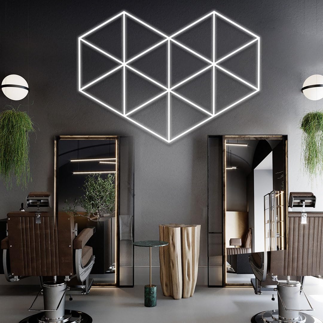 Éclairage LED alvéolé hexagonal en losange, éclairage de garage, salon de coiffure, salle de sport, sous-sol, entrepôt, salon de beauté automobile, activité commerciale.