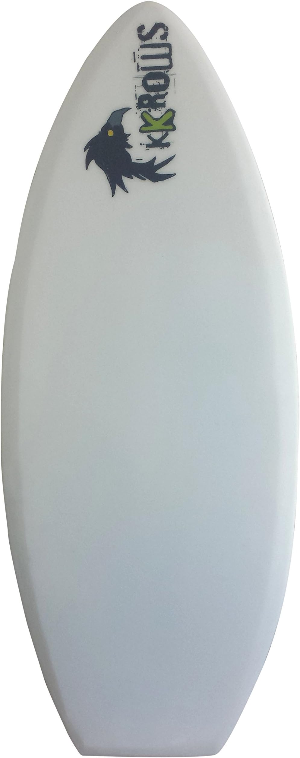 kKrows 3 Fin Wakesurfer Squash Skimboard, White, 4.6-Feet