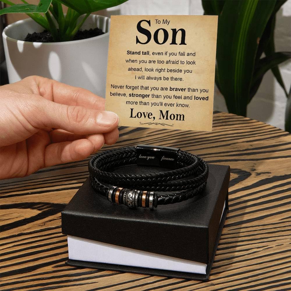 To My Son, Bracelet for Son from Parents, Bracelet For Son From Mom, Son Gifts from Mom and Dad, Birthday Gift For Son, Men Bracelet, Son Birthday With Message Card and Gift Box - Image 2