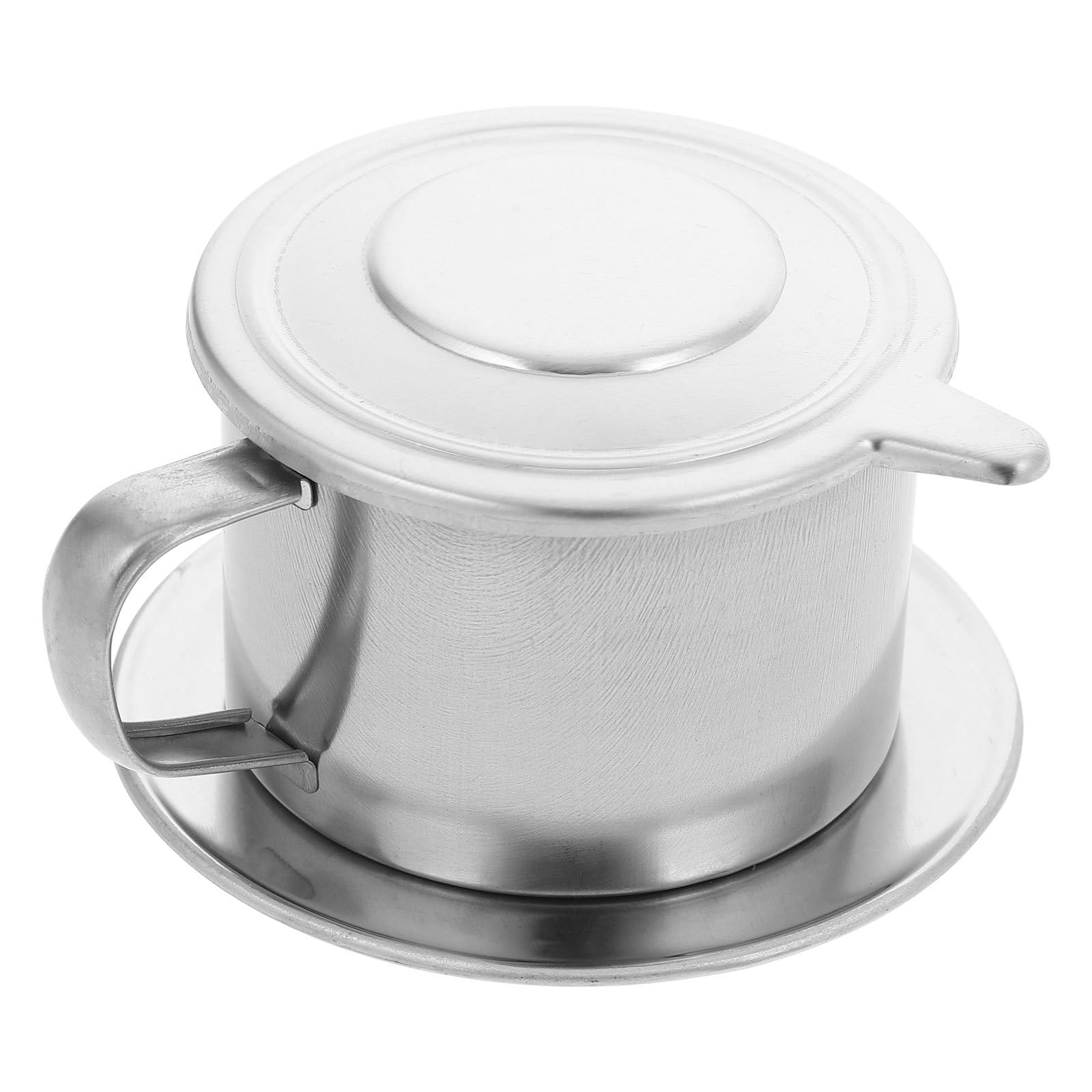 Abaodam Cafetera Vietnamita Capacidad 200ml de Acero Inoxidable con Filtro de Goteo con Asa y Tapa para Café Adecuado para Uso y Oficina