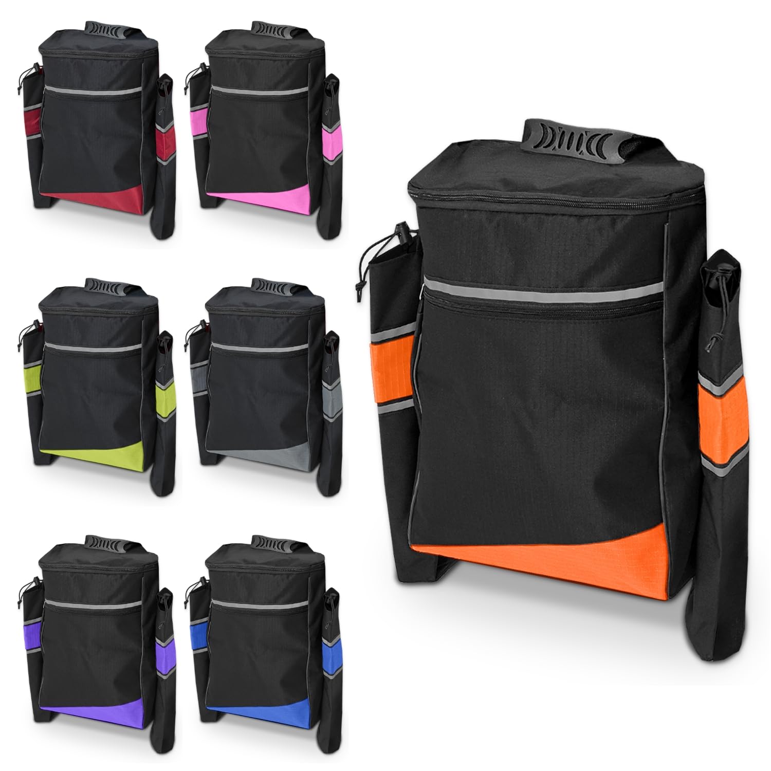 Biscay - Bolsa para muletas de movilidad - Naranja | Bolsas de movilidad para scooter Bolsa de silla de ruedas Soporte para bastón de patinete y silla de ruedas y movilidad Bolsas y cestas Accesorios