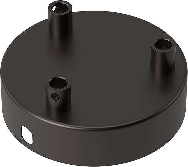 Calex 3-otworowa metalowa róża sufitowa, średnica 100 mm, matowa perłowa czarna