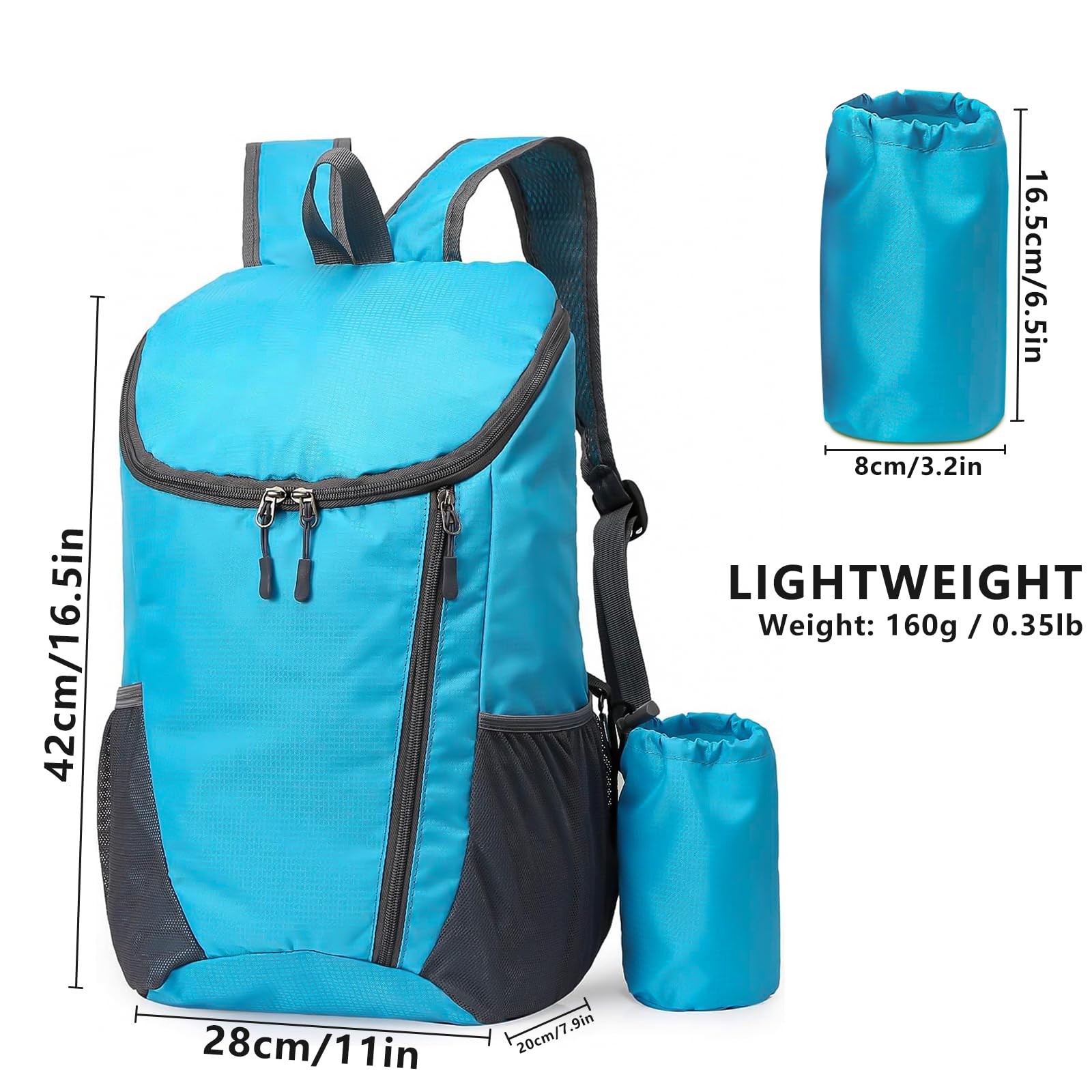 Yoolly Lightweight Foldable Backpack, Small Hiking Rucksack - Image 2
