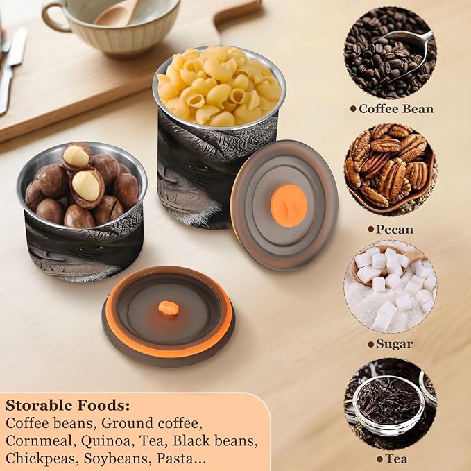 ALAZA Monkey Gorilla 3d Coffee Canister 17oz miniatura 7