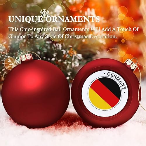 Miniatura 4 de Adorno de bola de Navidad de Alemania, bandera de las naciones, bandera de Alemania, sello de Alemania, adorno de bola colgante para Navidad,
