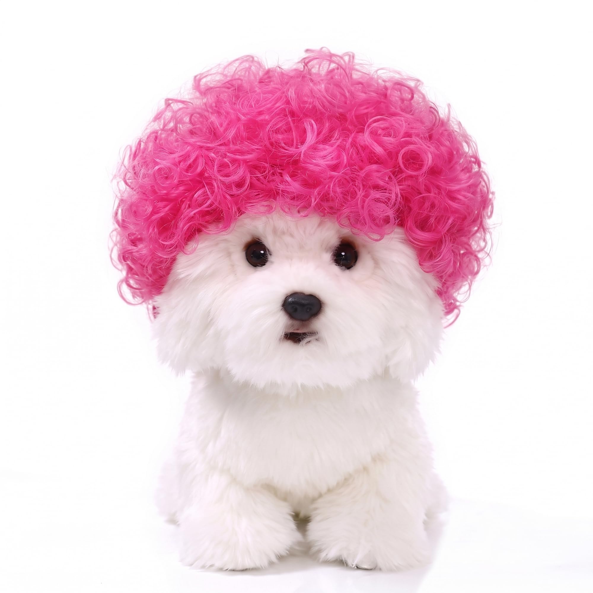 Dog Wigs for Small Dogs, Funny Dog Wigs with Adjustable Elastic Bands, Cat Wig for Small Pet Cosplay Decoration Parties Funny (Style 3) — image 1