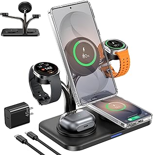 Meifigno 45W 5 in 1 Magnetic Charging Station for Samsung, Dual Phone & Galaxy Watch Wireless Charger Stand, Fast Mag-Safe Price In India
