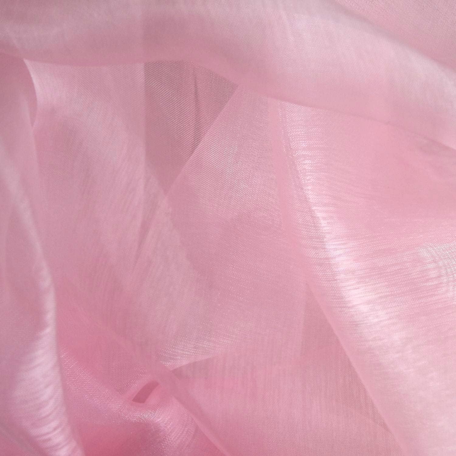 Premium Crystal Organza Voile Fabric Fancy Dress Costume Decorations Material 150cm /60" Wide Sold by The Metre (Flo Pink)