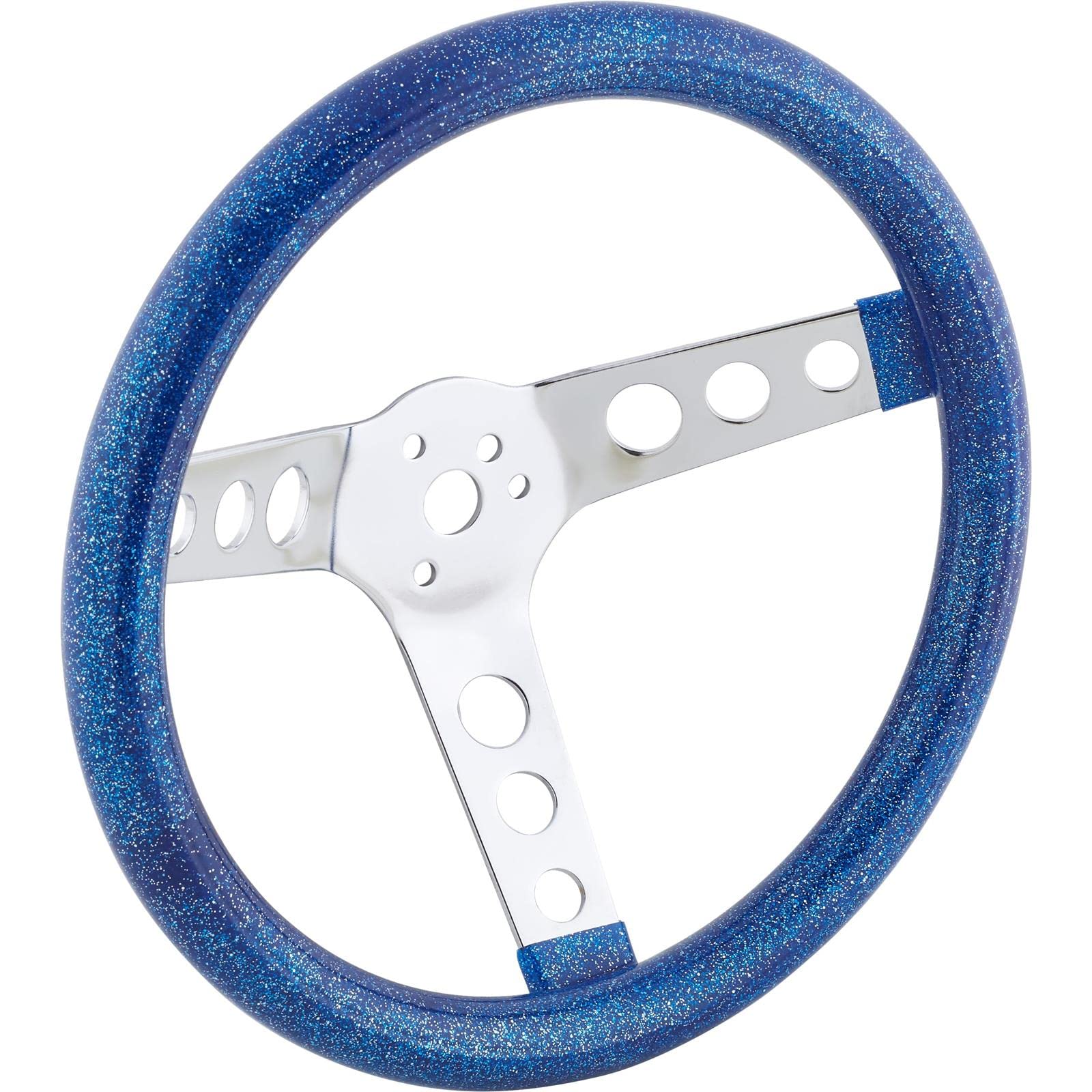 11-1/2 Inch Blue Metalflake Style Steering Wheel, 3-1/2 Dish