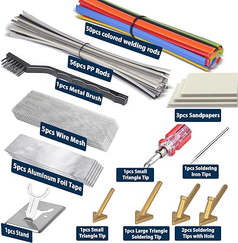 Miniatura 5 de Kit de Soldador de Plástico de 130W Deluxe, Kit de Soldador de Hierro de Soldadura de Plástico 3-en-1, Herramienta Profesional de Reparación de