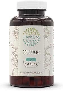 HerbEra Orange 120 Capsules, 500 mg, Orange (Citrus Sinensis) Dried Peel (120 Capsules)