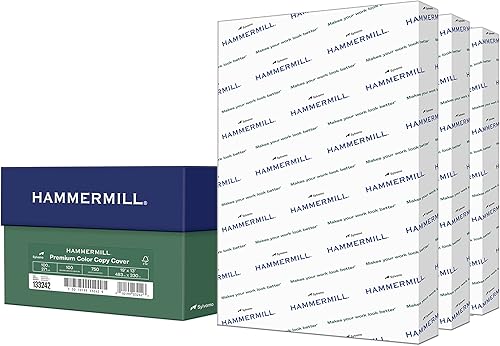 Hammermill Cartulina, copia a color premium, 100 libras, 19 x 13 paquete de 3 (750 hojas) 100 brillantes, hecho en los Estados Unidos, cartulina