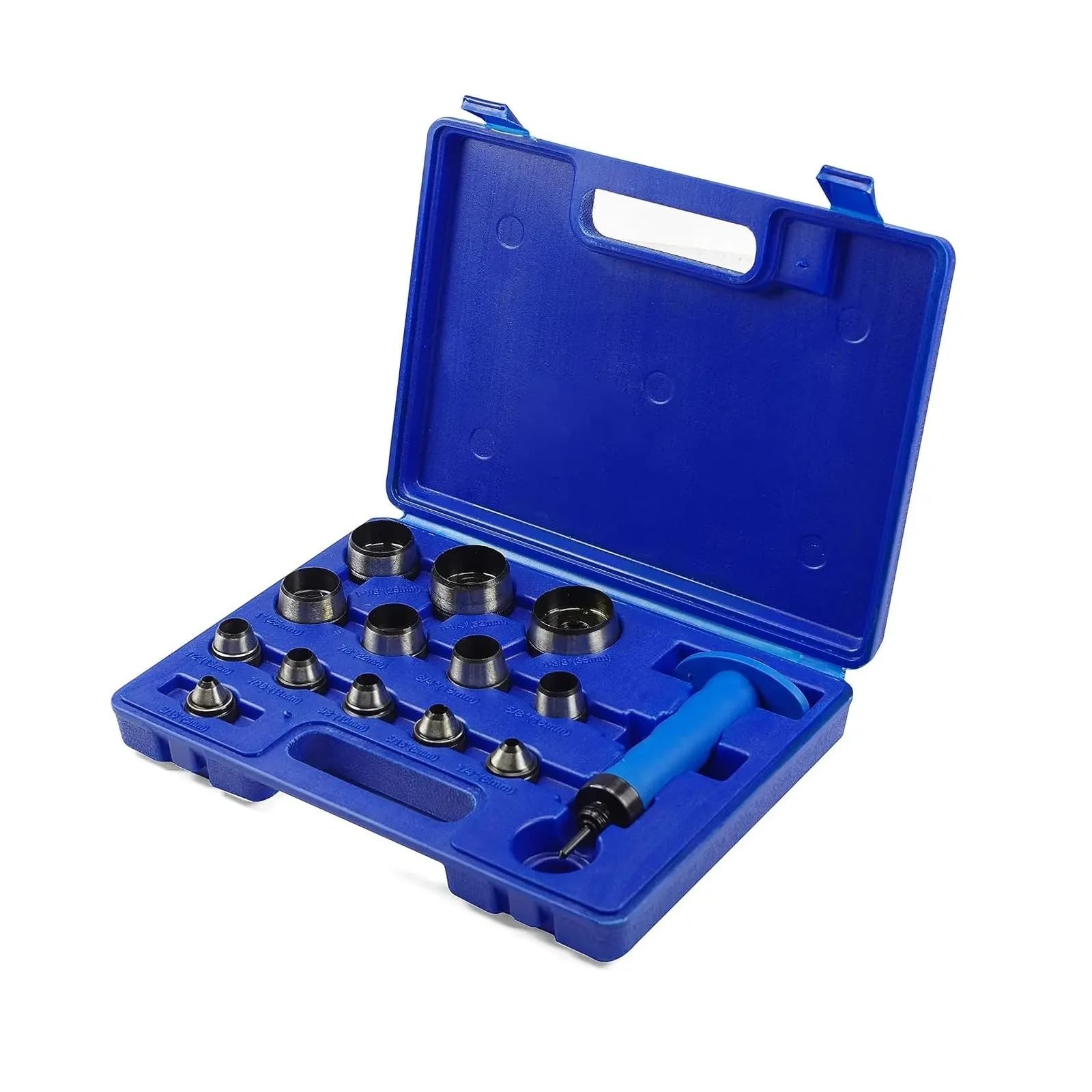 14-teiliges Locherset (5–35 mm) aus hochkohlenstoffhaltigem Stahl for Leder und Kunststoff, Gummi und Leder. Geeignet for DIY-Projekte. Breites Anwendungsgebiet