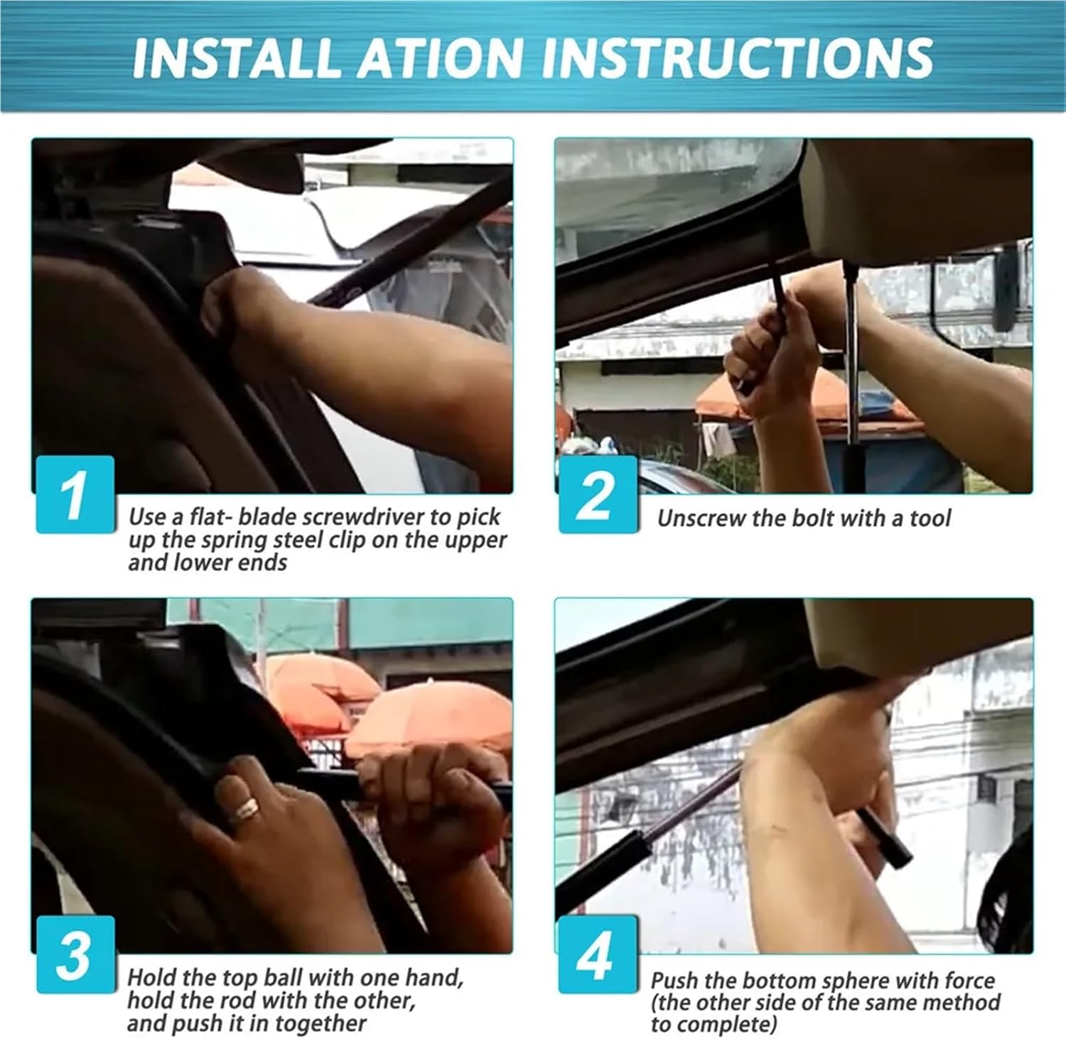 2Pcs/set Car Rear Tailgate Lift Support Rods Compatible With Toyota Fortuner 2004-2015 Gas Spring Strut Accessories