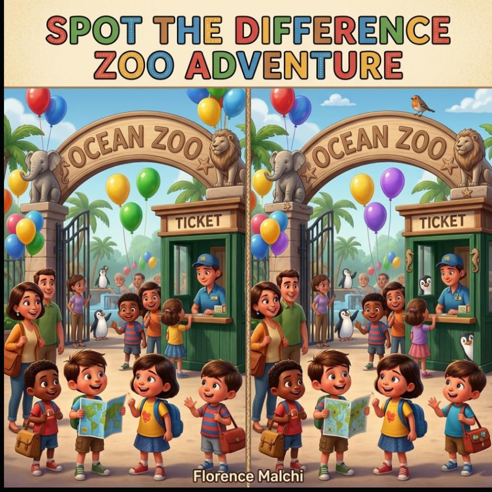 Spot the Difference Zoo Adventure: An Interactive Animal Puzzle Book for Kids Ages 4-8 (The Spot the Difference Adventure Series)