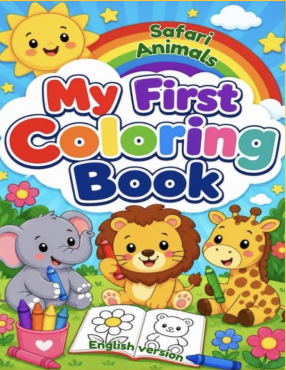 Safari Animals Colouring Book: English version