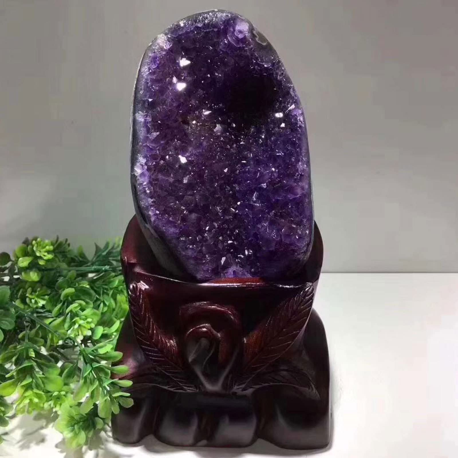 Racimos de Amatista Natural de Uruguay, geoda de Cristal de Cuarzo, espécimen Espiritual de Piedra for Cristales, decoración del hogar, Regalo de 2,6 Libras decoración hogareña(Size:1.8lbs)