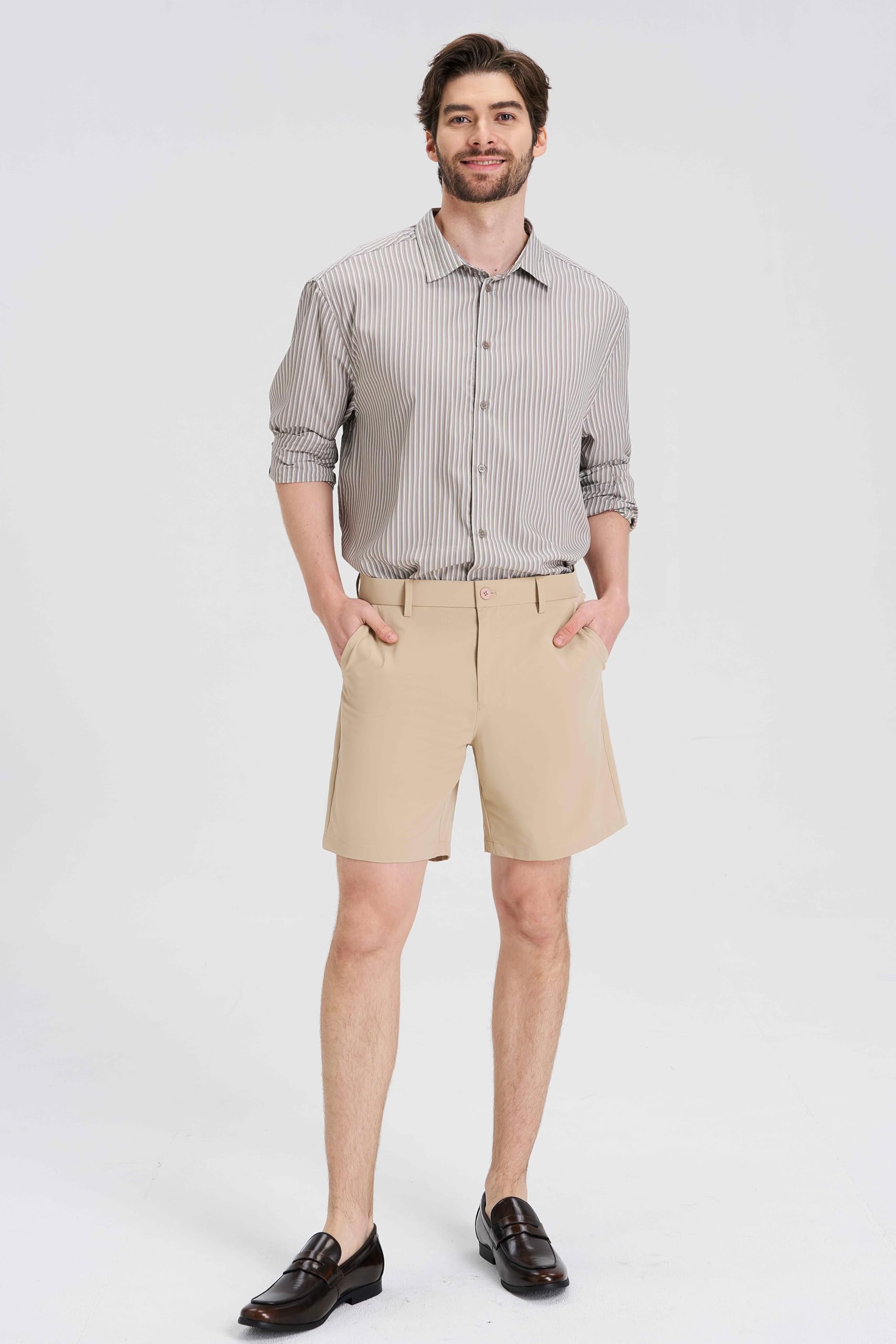 Men's Classic Fit Golf Shorts Stretch 7''/ 9'' - Dress & Casual Business Quick-Dry, Lightweight Comfort Fit - 3