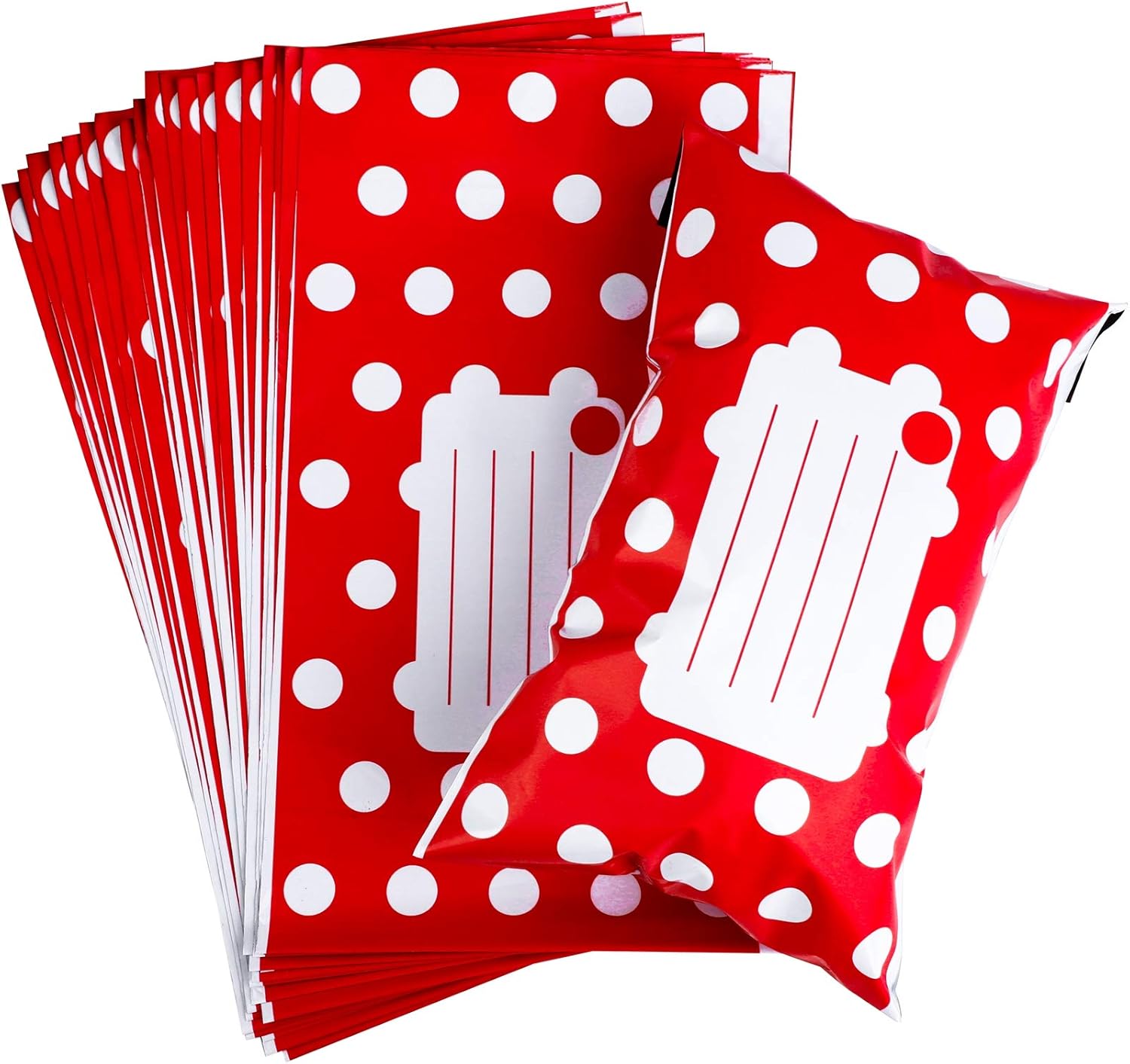 ADXCO 25 Pieces Gold Polka Dot Mailing Postal Bags Poly Bag Mailer with Writing Area Strong Polythene Self Seal Packing Packaging Postage Mail for Shirts, Stationary and Office Supplies (9 x 12 Inch) : Office Products