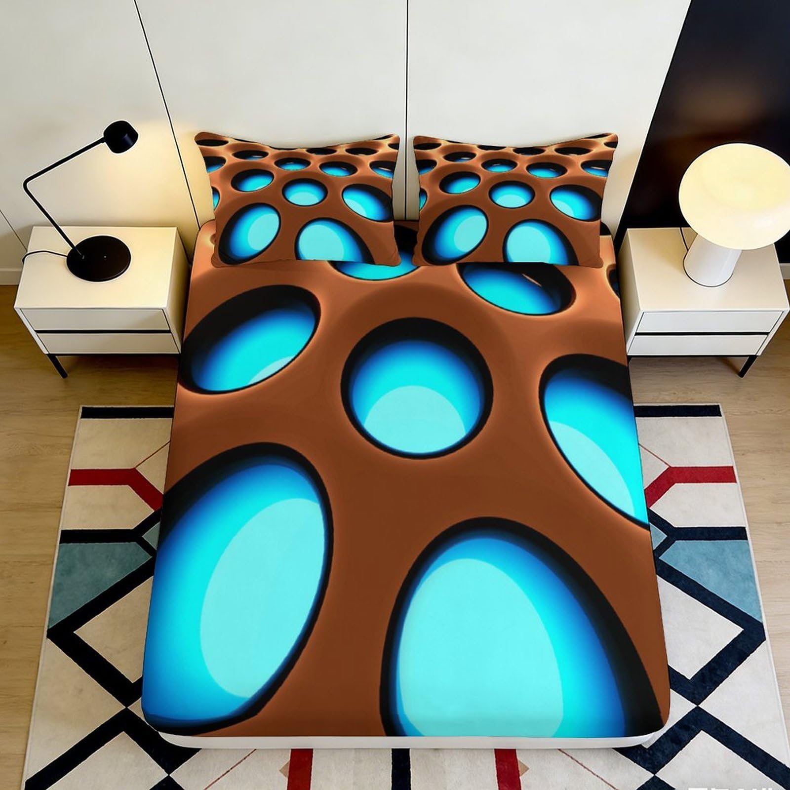 3D Printed Cat Fitted Sheet Microfiber Deep Pocket Non-Slip Bedroom Cat Mattress Fitted Cover for Adults Teens 90x200x25cm