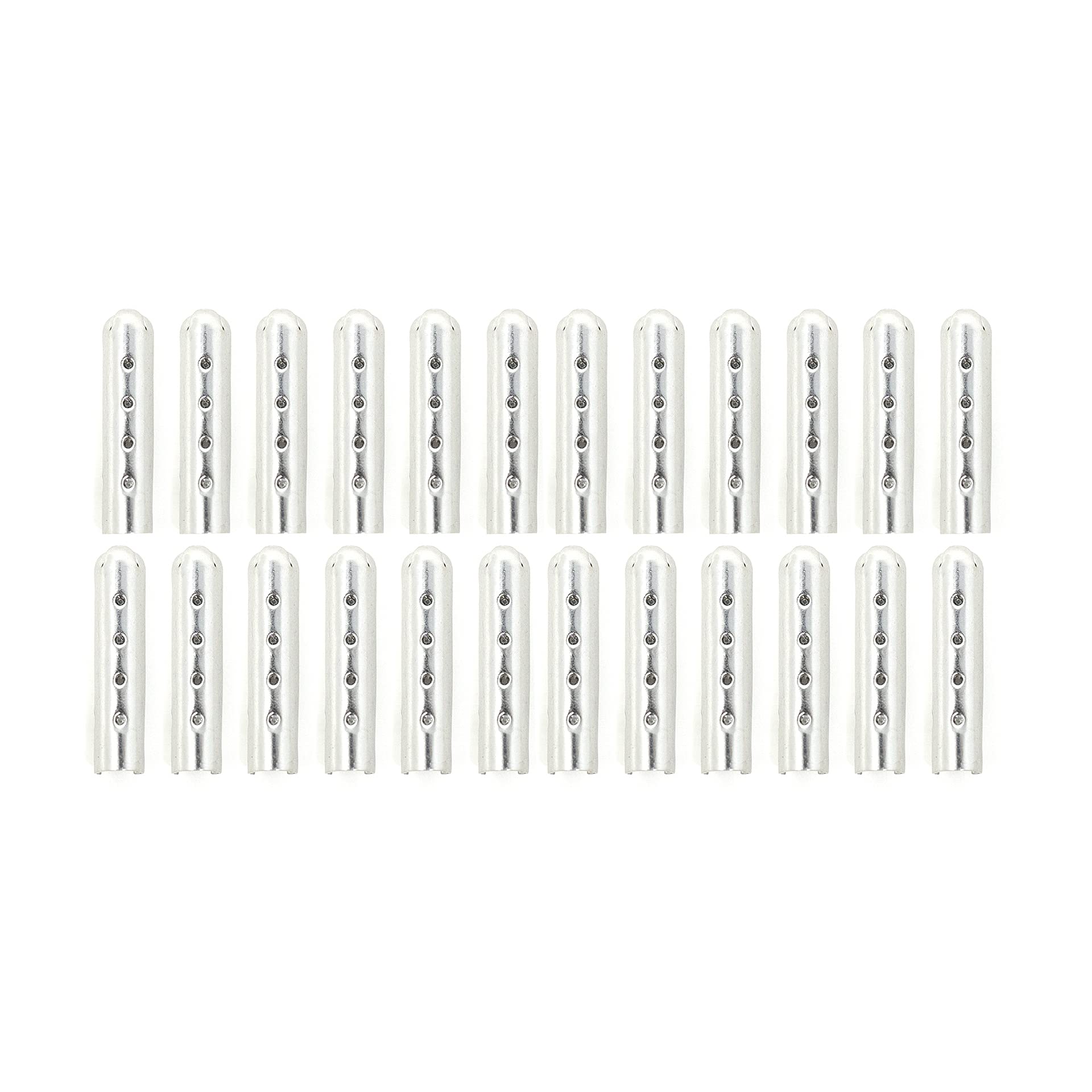 LitLacesLitLaces - 23mm Aglet Shoe Lace Tips for Sneakers Open Mouth Easy to Install Metal Aglet Tips (Pack of 24)