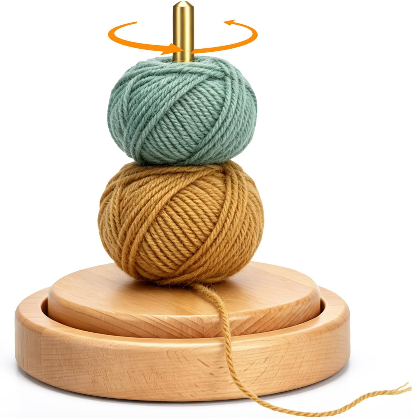 Yarn Holder for Crocheting & Knitting, Upgrade Larger Size and Anti-Slip Pads, Wooden Yarn Spinner & Thread Holder, Crochet Yarn Holder, Knitting Crocheting Accessory Gift