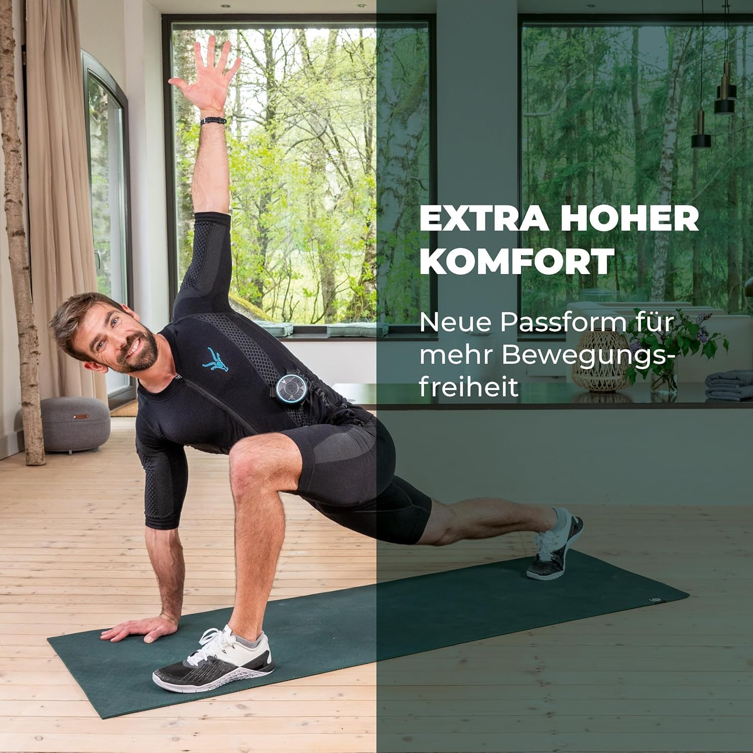 Antelope Evolution Herren EMS Anzug Größe S-XXL - EMS Komplettsystem für effektives Ganzkörpertraining, Fitnessgerät für Zuhause oder im Studio, Heimtrainer, unterstützt beim Abnehmen und Muskelaufbau