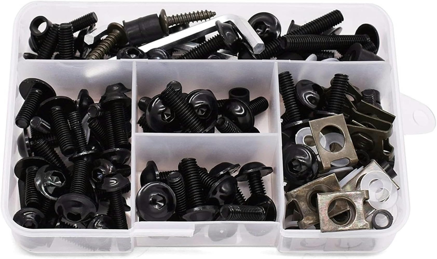 MAVISAFETY - Motorcycle Full Fairing Bolts Kit Fastener Clips Screw Nuts Kit - for BMW K1200 S K1300S/R/GT K1600GT/GTL R1250GS R1200R R1200RT-[175pcs]