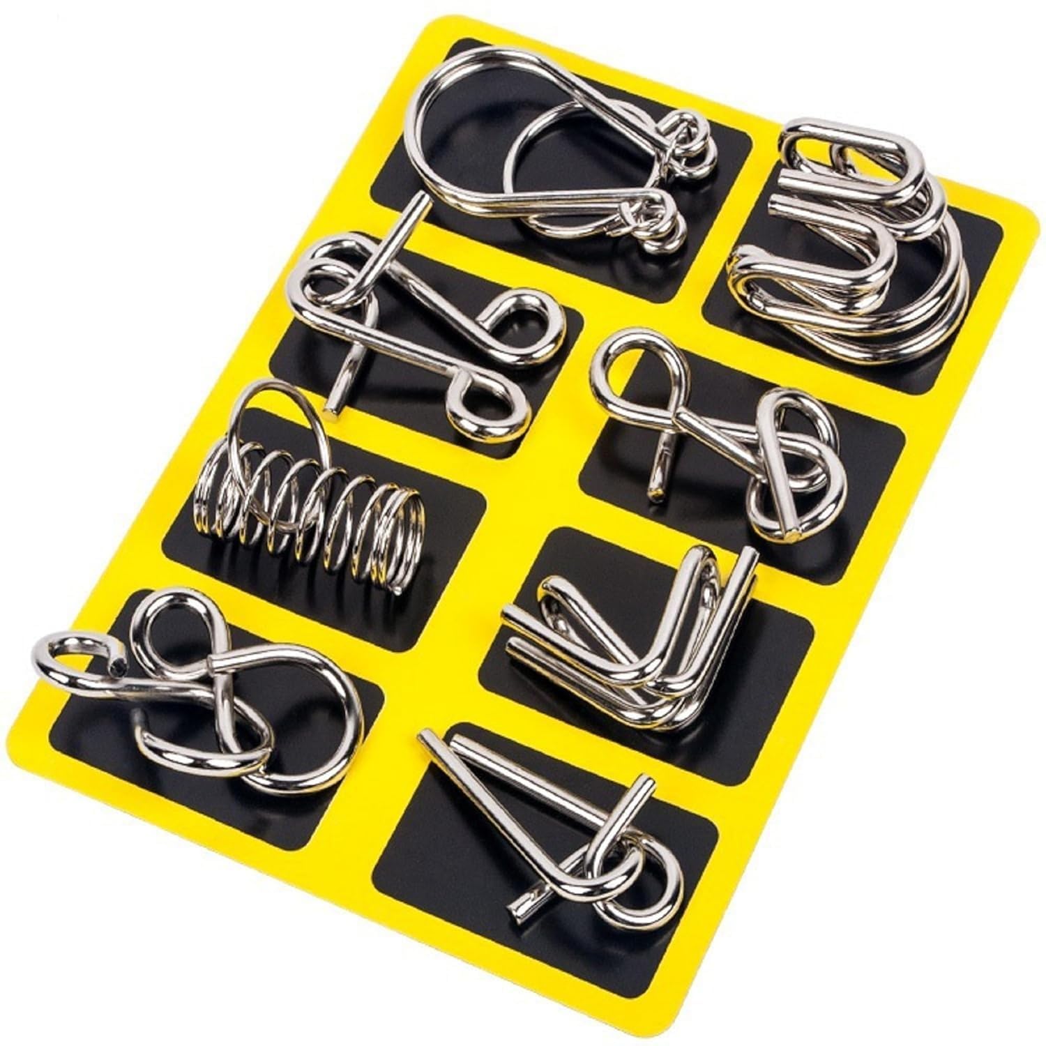 8pcs Metal Wire Puzzle Set - Problem Solving and Mind Exercise Educational Fidget Toys, Assorted Disentanglement Puzzles for Gifts, Party, Prizes - Brain Teaser IQ Test (A)-image-3