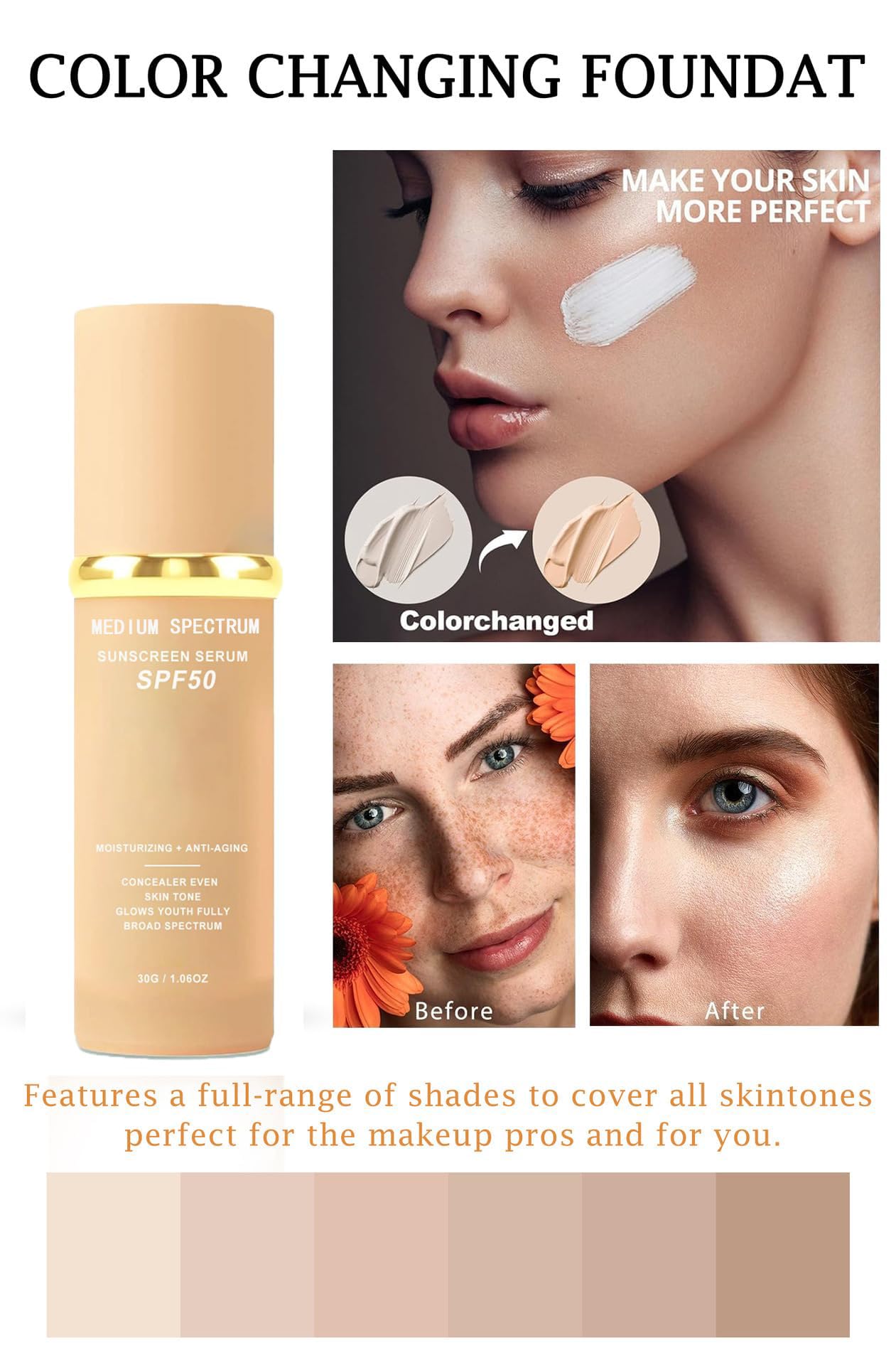 ファンデーション mackyee Amazon.com : 4-in-1 Magic Foundation Light/Medium Spectrum Full
