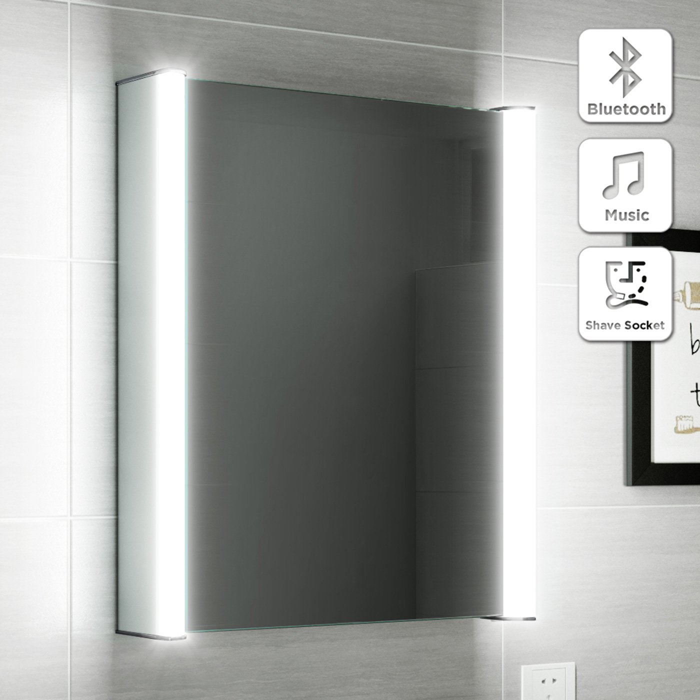 Buy 500 x 650 Illuminated LED Bathroom Mirror Bluetooth Speaker