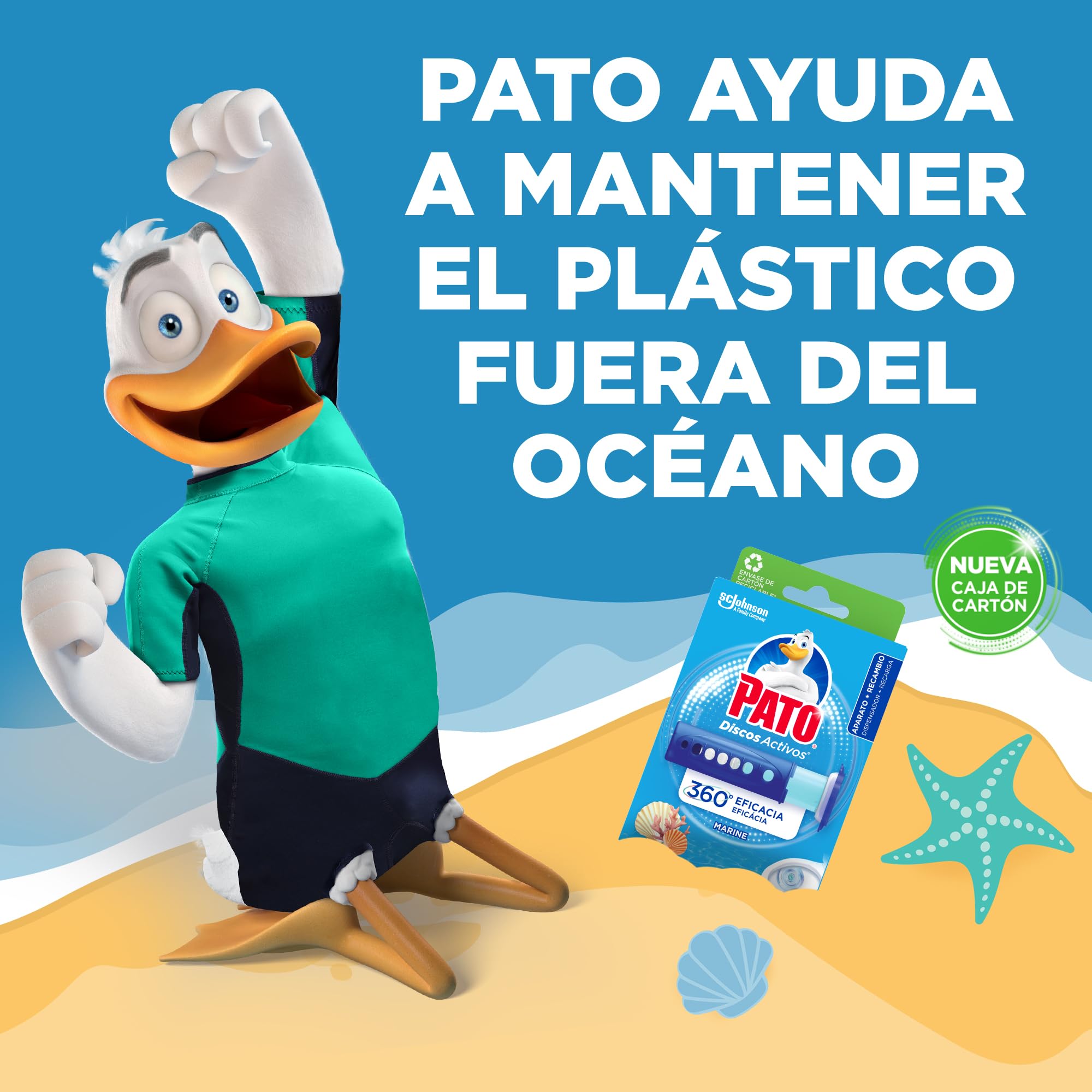 Pato Discos Activos WC Lavanda, Limpia, Refresca y Perfuma el Inodoro, Eficacia 360°, 2 Recambios = 12 discos