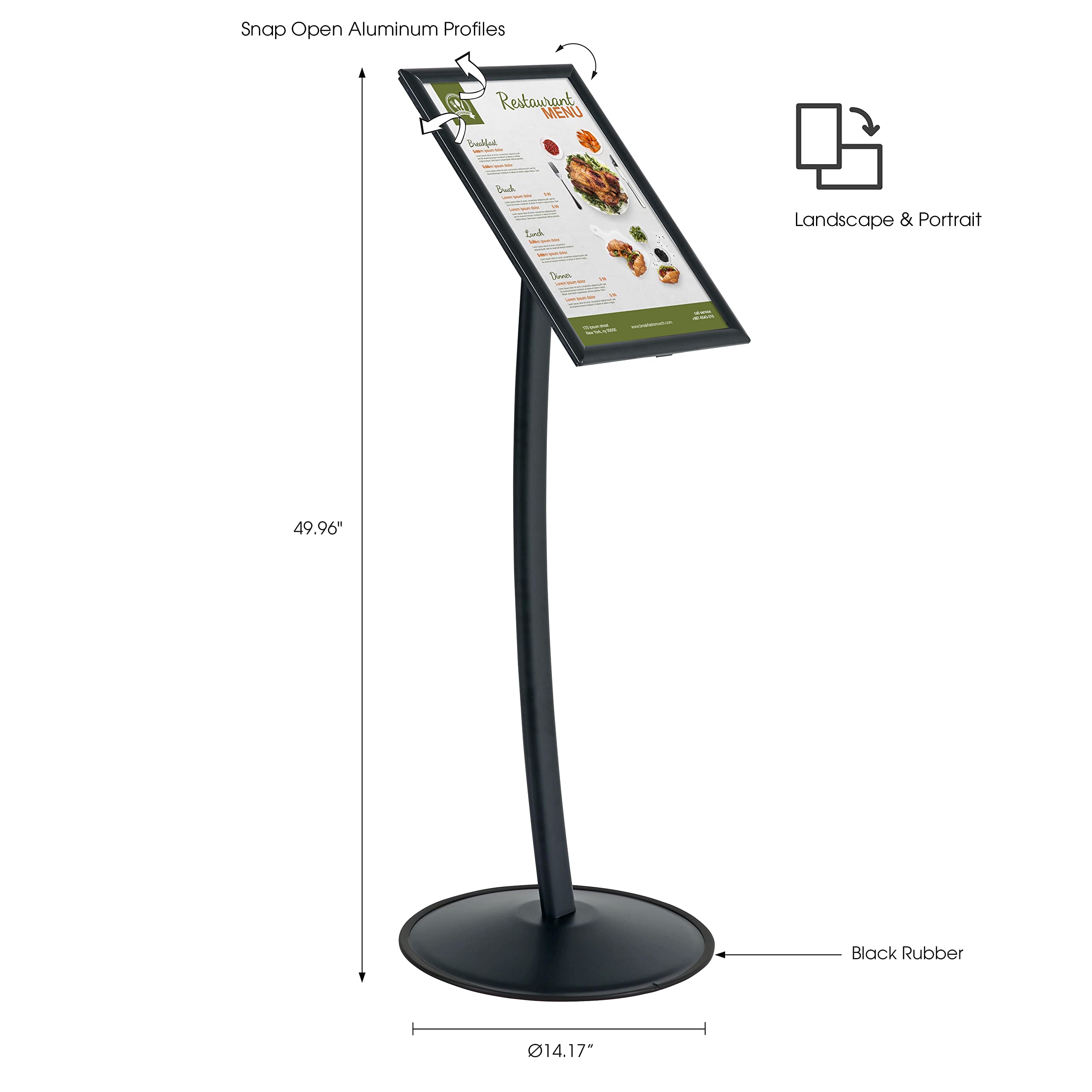 Amazon Menu Display Message Posters M&T Displays Curved Menu Board - 8.5x11 Holder For ...
