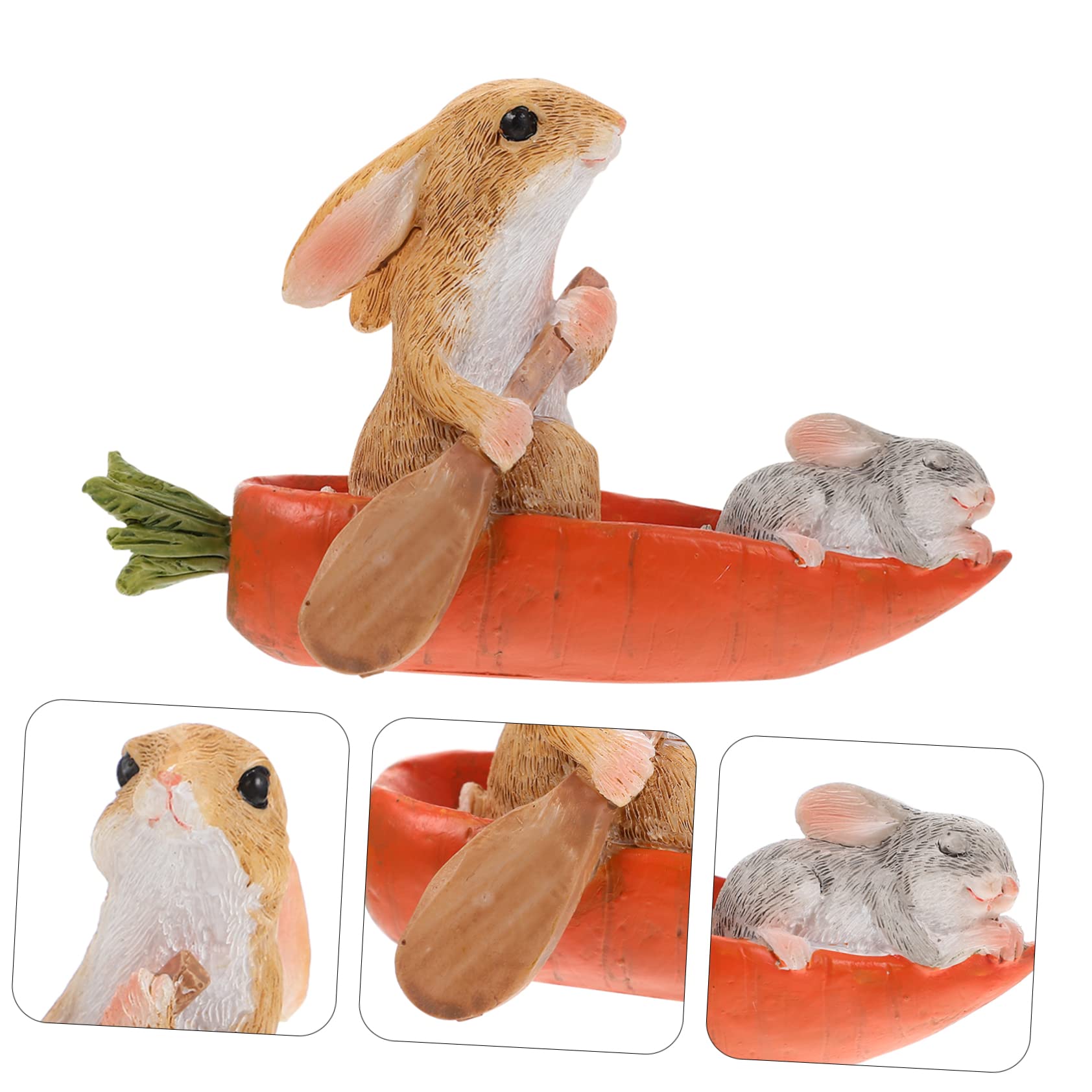 ABOOFAN 3 Pièces Ornement de Lapin Animaux en Verre Miniatures de Maison de poupée bureautique Accessoires Home Decor décor Le Cadeau Statue de Lapin Accessoire de Bureau Ménage Le Signe