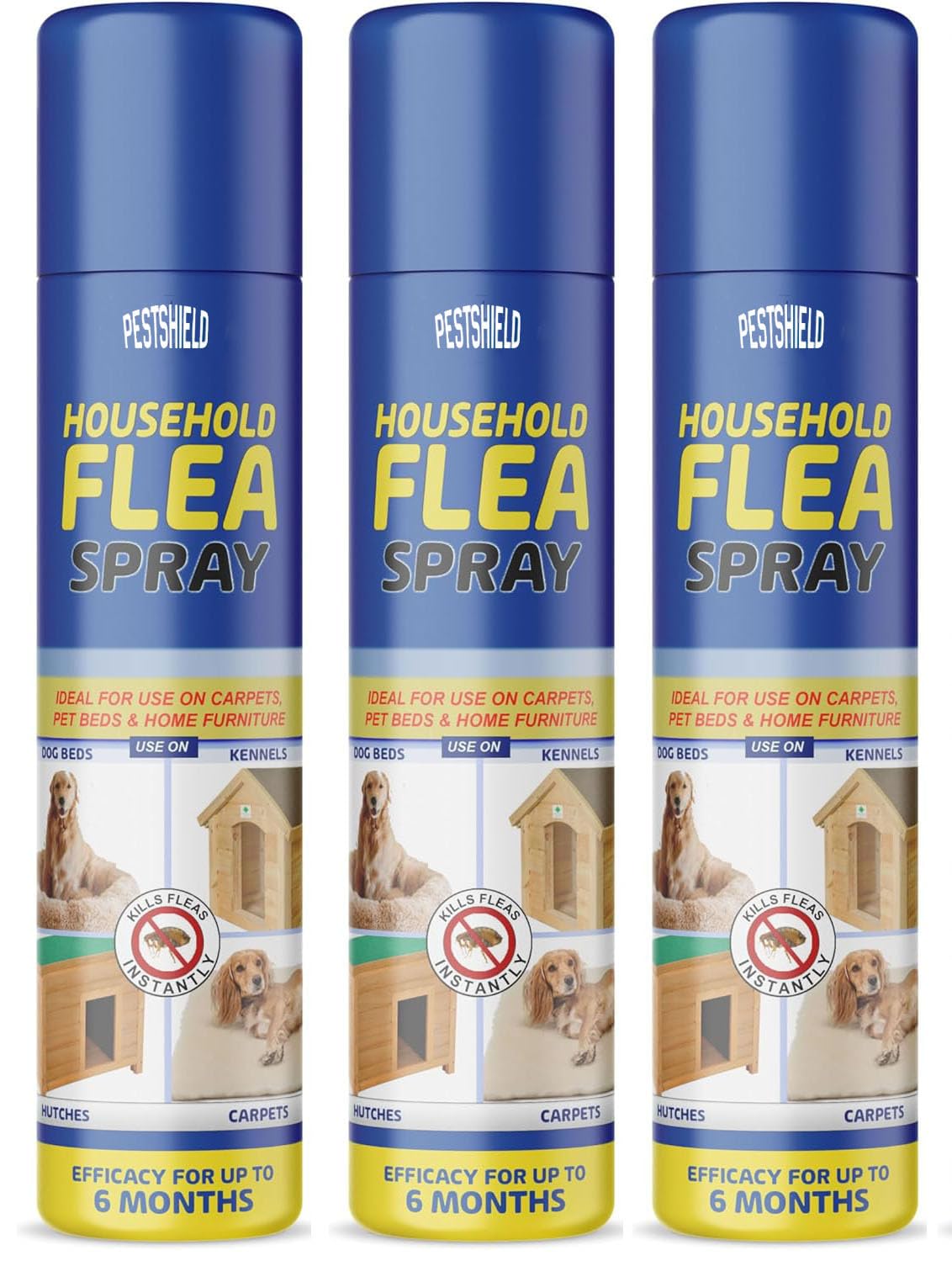 3 PACK - 200ml Flea Spray/Home Animal Cats Dogs Kills Fleas Tick Protection
