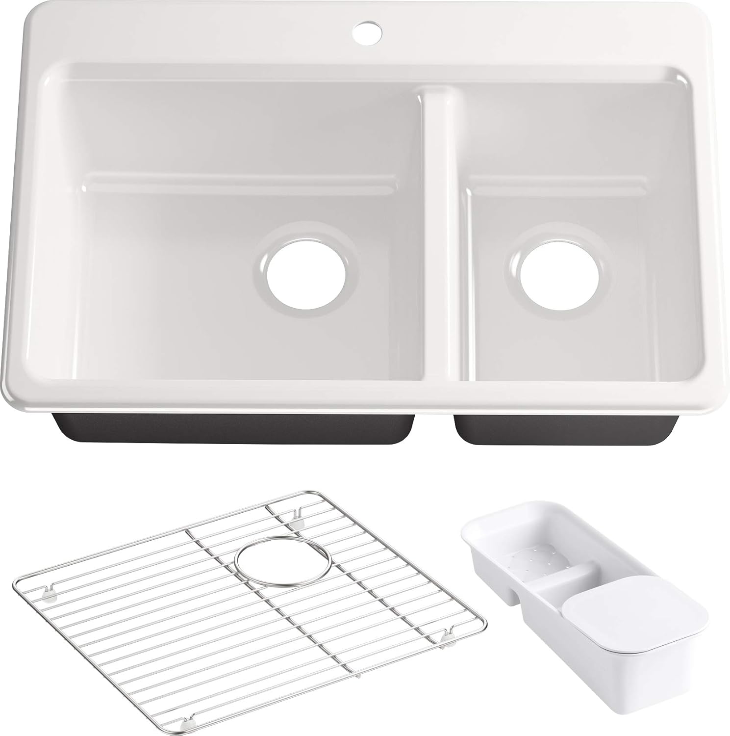 KOHLER 86691A2FF Riverby Kitchen Sink, Sea Salt